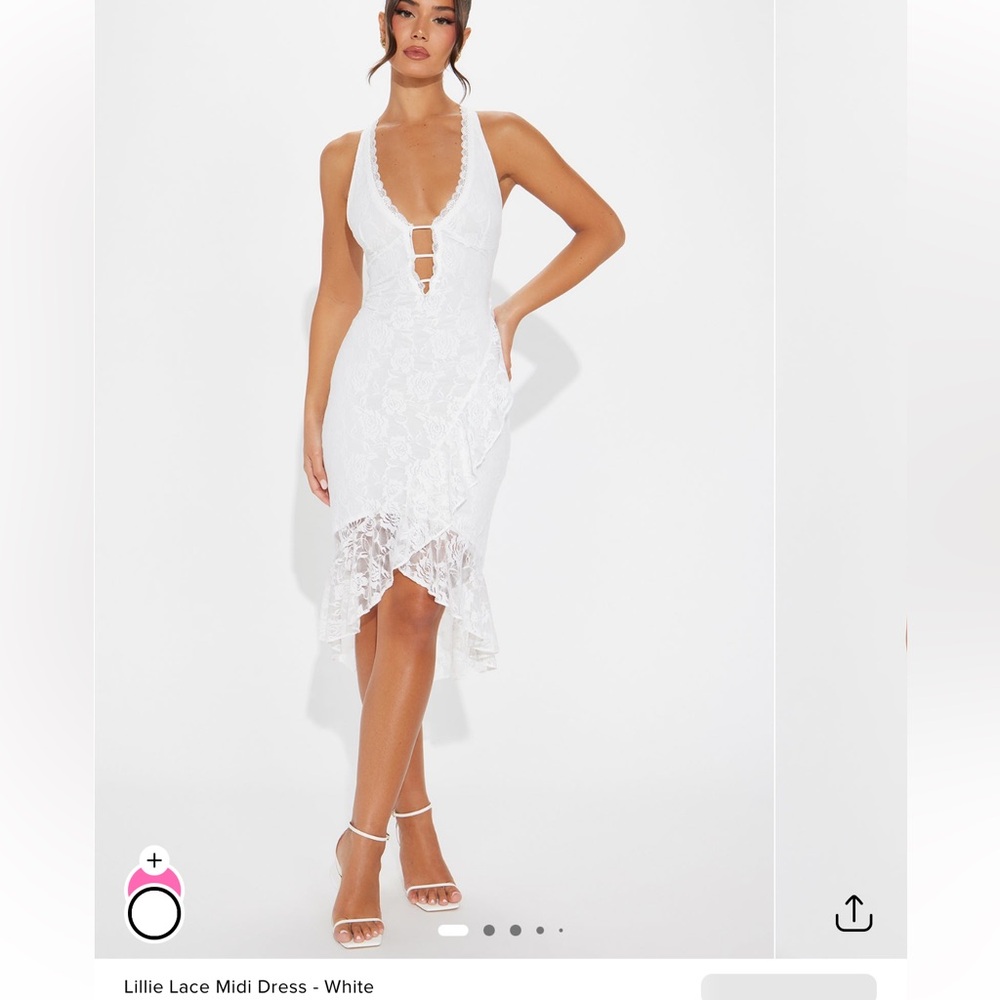 White Lace Midi Dress
